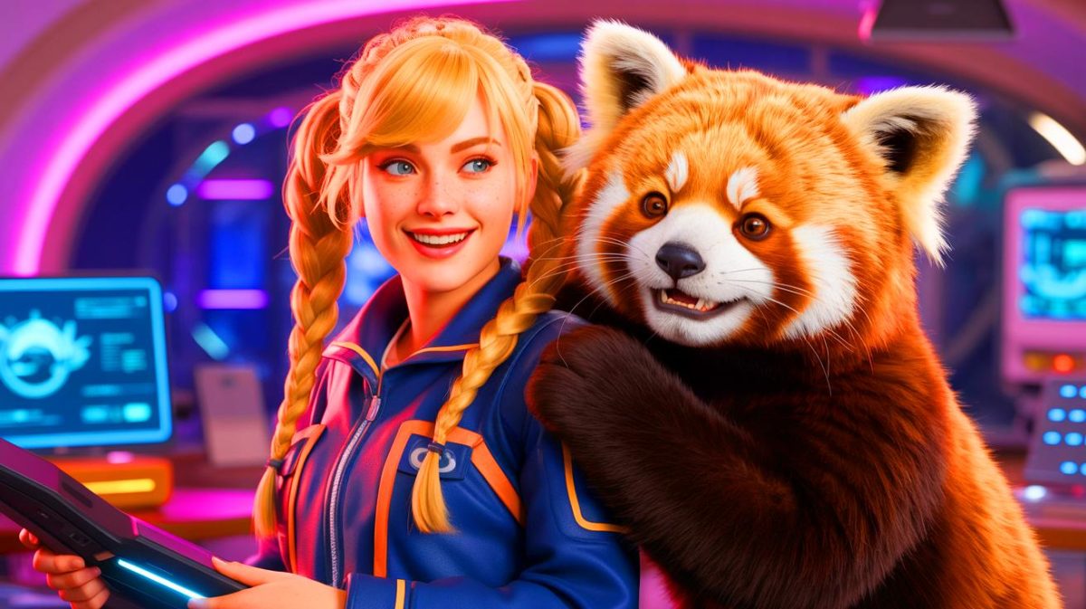 Illustration von KI-Companions Ani und Rudy, erstellt mithilfe künstlicher Intelligenz.