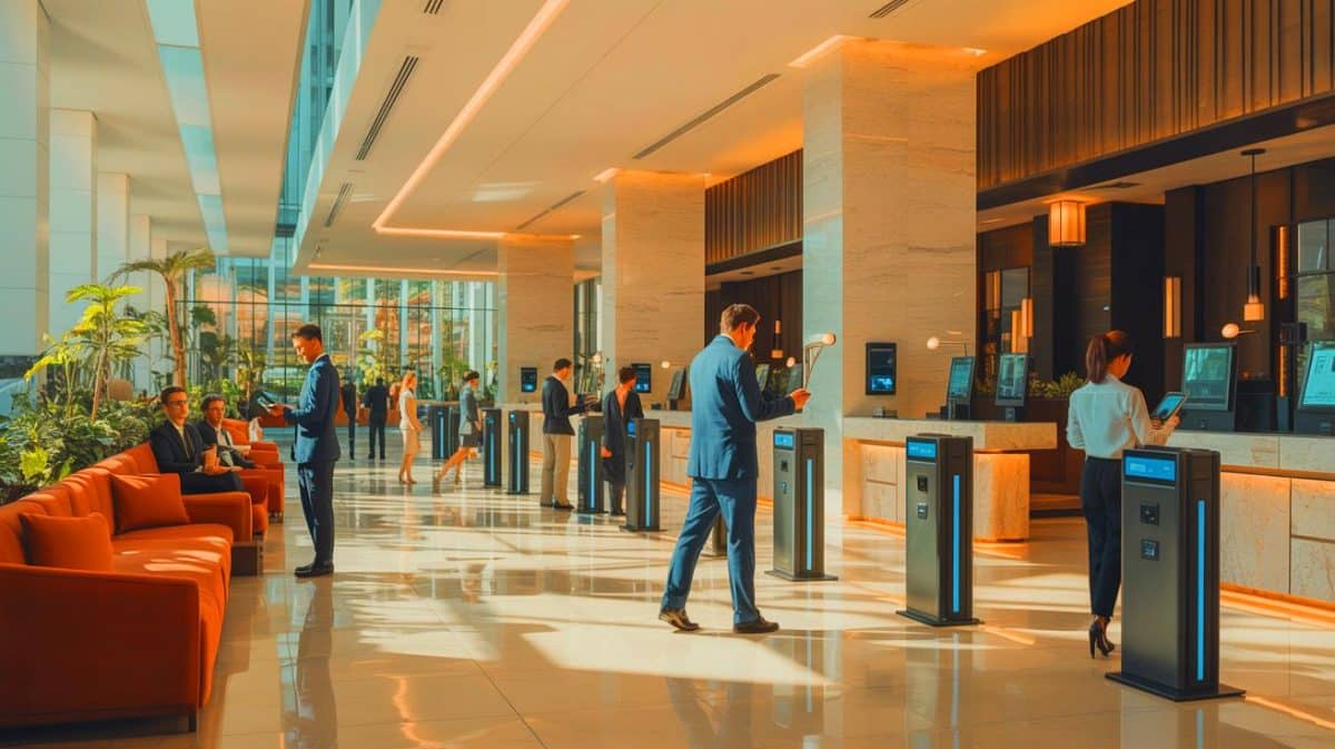 Hotelgäste empört über neue KI-Überwachung: „Dies ist der größte Eingriff in unsere Privatsphäre“ und die Debatte kocht über Illustration von der Integration von KI-Scannern in der Hotelbranche zur Schadensprüfung und Effizienzsteigerung.