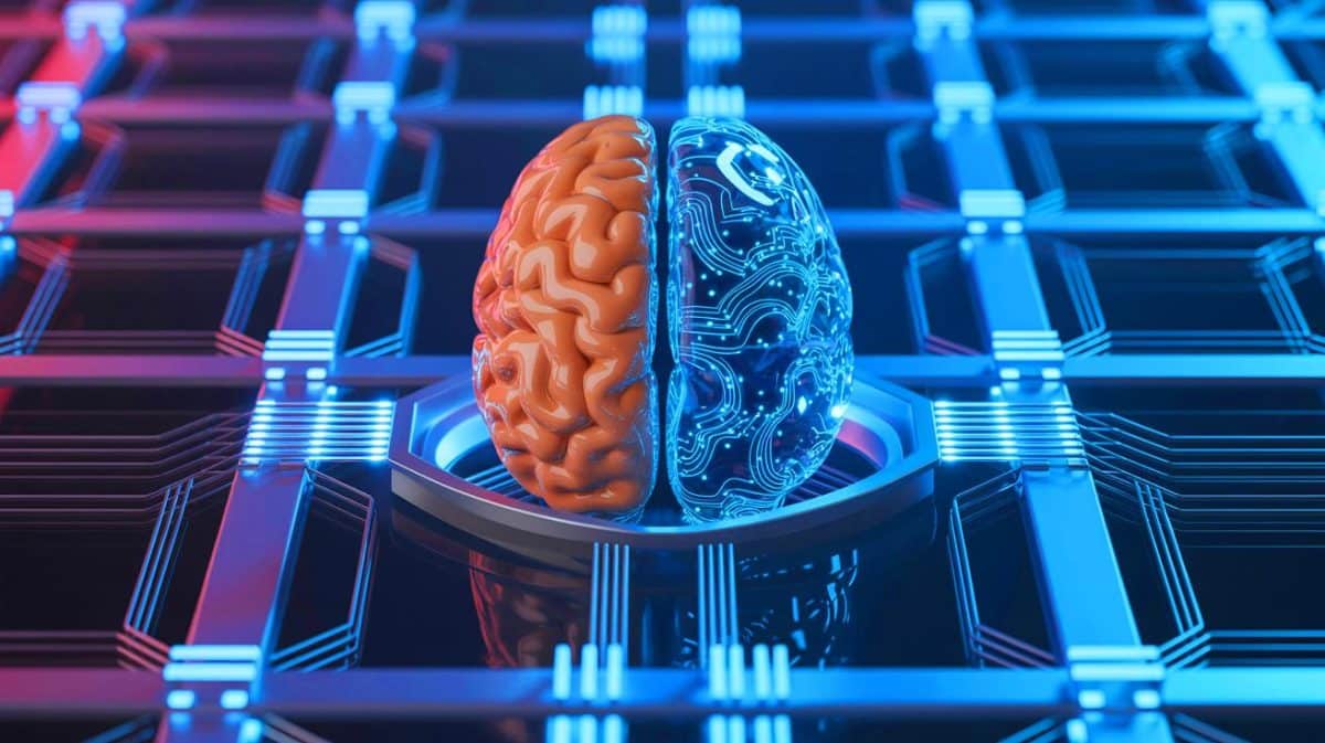 Ray Kurzweils kühne Prognose für 2029: „Die Superintelligenz wird uns alle verändern“ und unsere einzige Chance ist die Verschmelzung mit KI Illustration von der Verschmelzung von Mensch und Künstlicher Intelligenz im Jahr 2029.