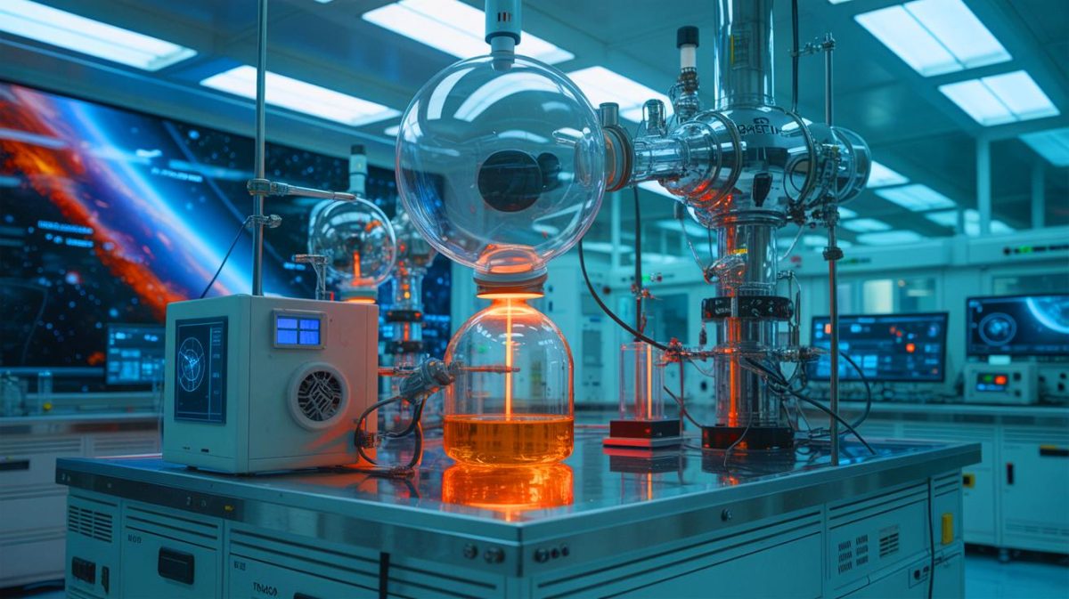 Super-Alkohol sorgt für Aufruhr: „Wir könnten das Partyverhalten revolutionieren“, schwärmt Forscher und verblüfft die Wissenschaftswelt Illustration von der Synthese der Orthokohlensäure unter simulierten Weltraumbedingungen.