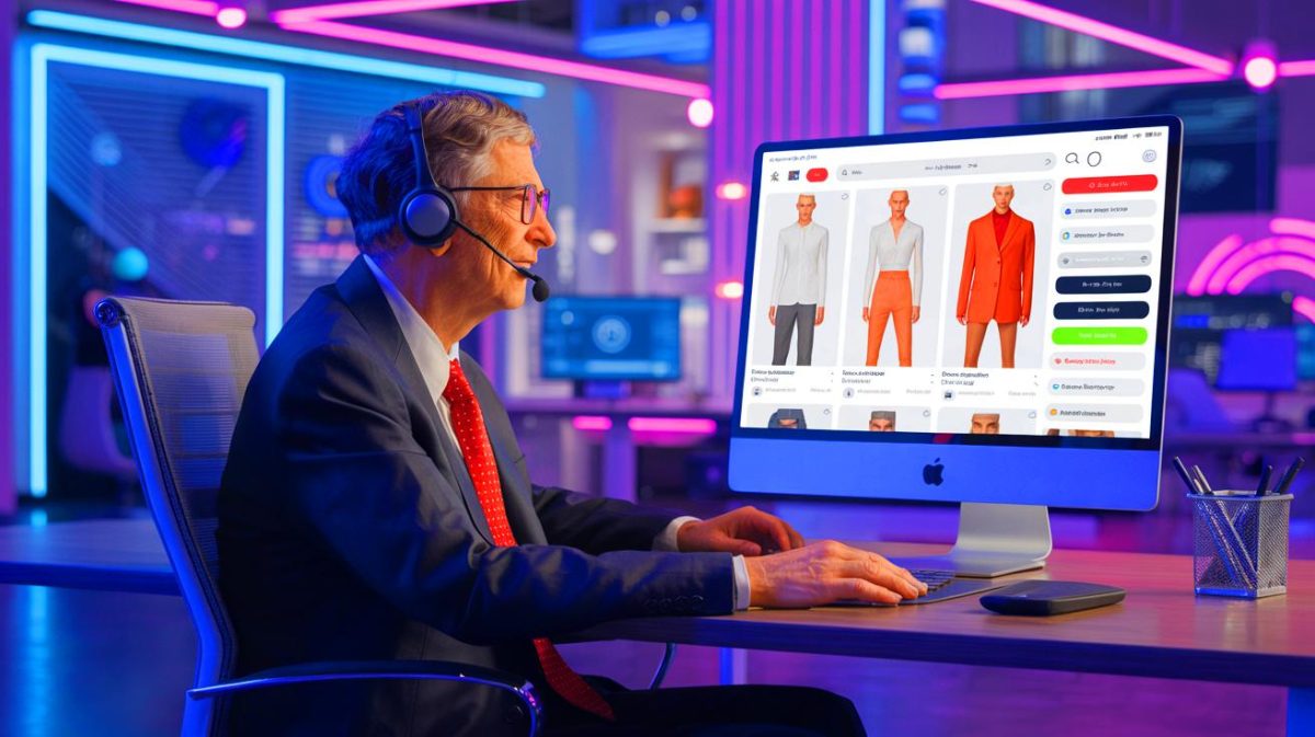 Der Tag, an dem Bill Gates im Kundenservice arbeitete: „Es war überwältigend, die Leidenschaft zu sehen“ Illustration von Bill Gates im Kundenservice des Startups seiner Tochter.