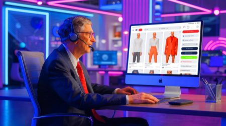 Der Tag, an dem Bill Gates im Kundenservice arbeitete: „Es war überwältigend, die Leidenschaft zu sehen“ Illustration von Bill Gates im Kundenservice des Startups seiner Tochter.