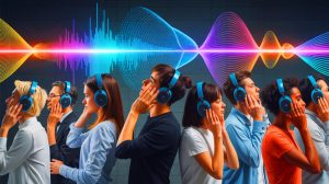Illustration von der Analyse eingängiger Songs durch Künstliche Intelligenz.