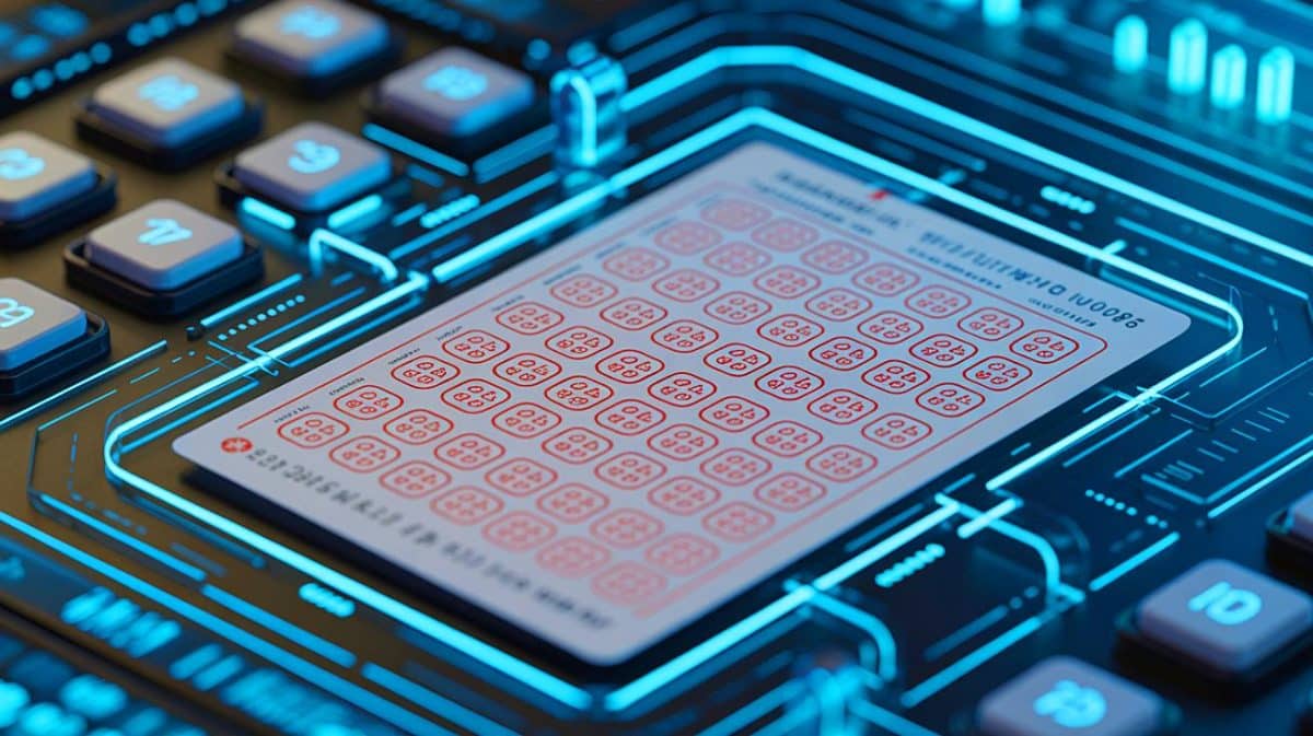 KI ENTHÜLLT GEHEIMNIS: Diese Lotterie-Methode EXPLODIERT mit 140.000 € Gewinn und SCHOCKIERT JEDEN Spieler weltweit! Illustration von der Anwendung Künstlicher Intelligenz im Lottospiel.
