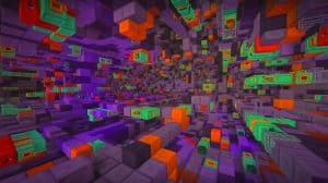 Illustration von einem in Minecraft erstellten KI-Modell, das an ChatGPT erinnert.