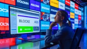 Illustration von der Herausforderung digitaler Medien, Einnahmen durch Werbung trotz Adblockern zu sichern.