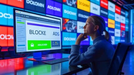 Illustration von der Herausforderung digitaler Medien, Einnahmen durch Werbung trotz Adblockern zu sichern.